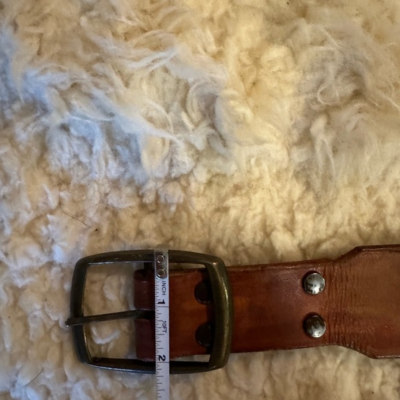 VTG Leather Bullet/Ammo Belt with brass rivets & brass removable belt buckle - Picture 7 of 14